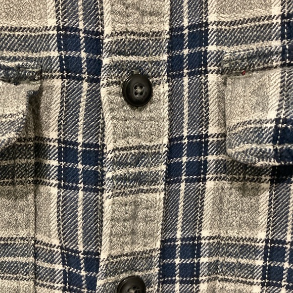 Sonoma Plaid Long Sleeved Flannel Button-Up Shirt in Blue and Gray Men’s Small - Picture 3 of 5